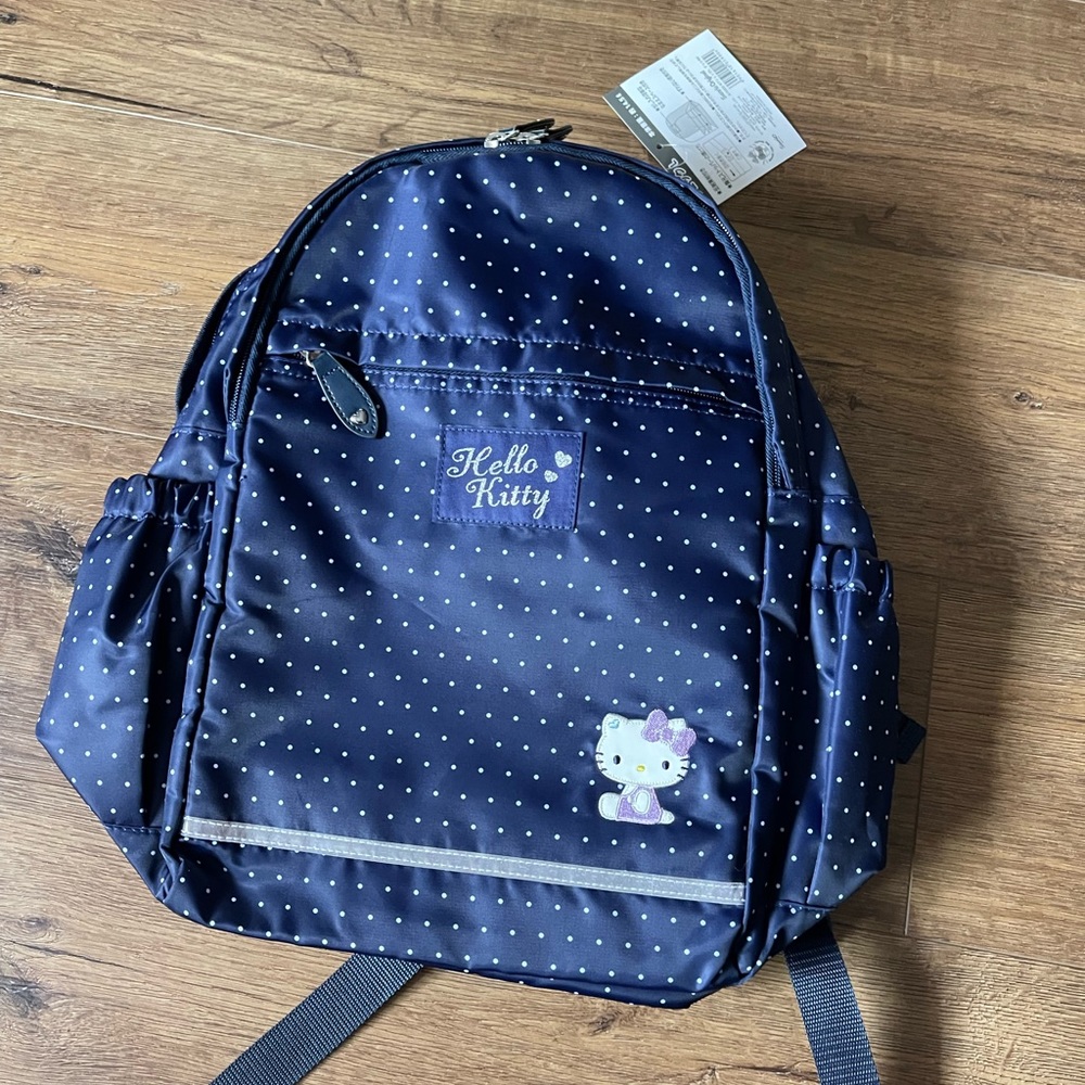 HELLO KITTY-Imported (NWT) Large Nylon Polka Dot Backpack - Picture 4 of 16